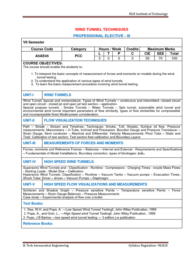 Wind Tunnel Techniques