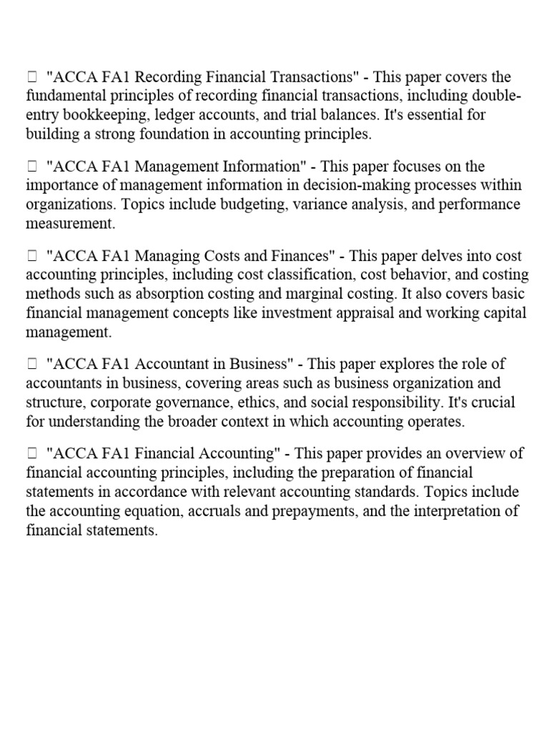 ACCA FA1 Recording Transactions Guide | PDF | Finance & Money Management