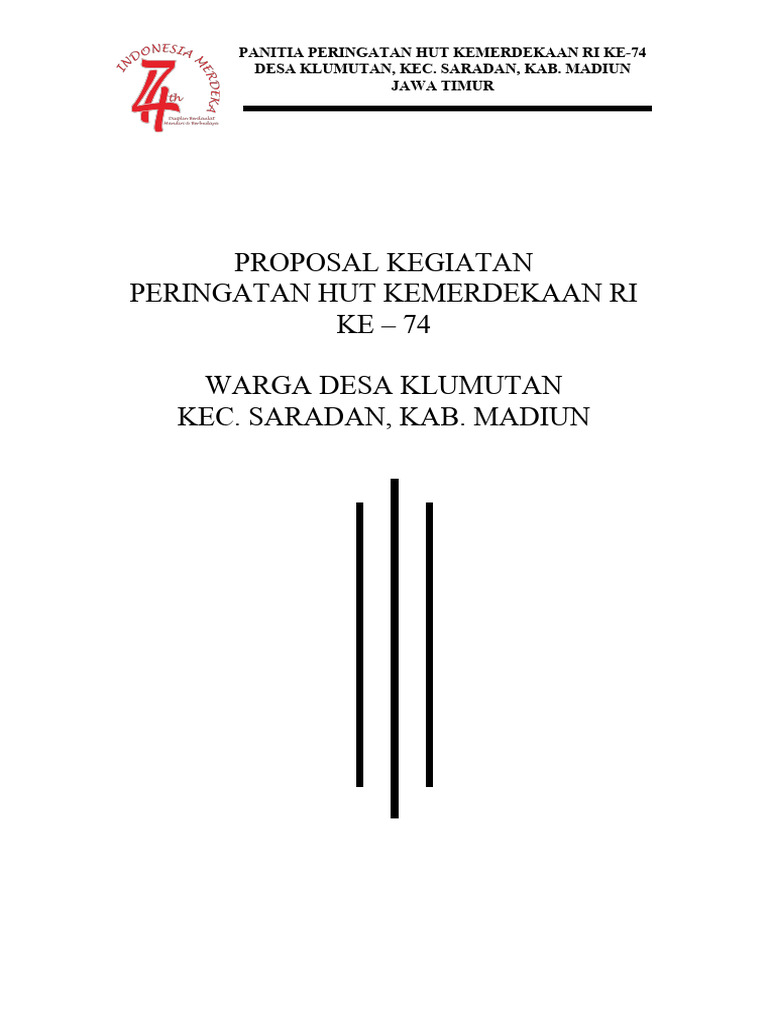 Contoh Proposal Kegiatan HUT RI Tingkat Desa | PDF