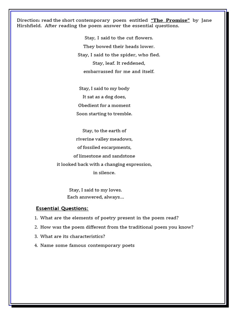 Lesson 4 The Promise | PDF
