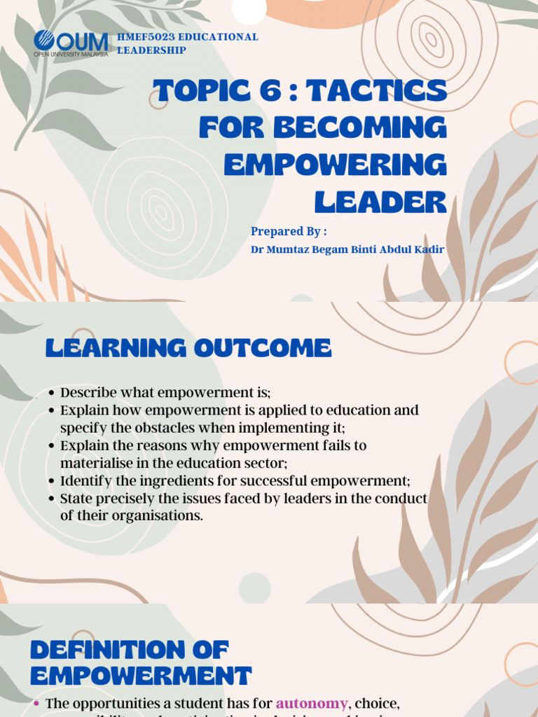 Empowering Leadership in Education | PDF | Empowerment | Leadership
