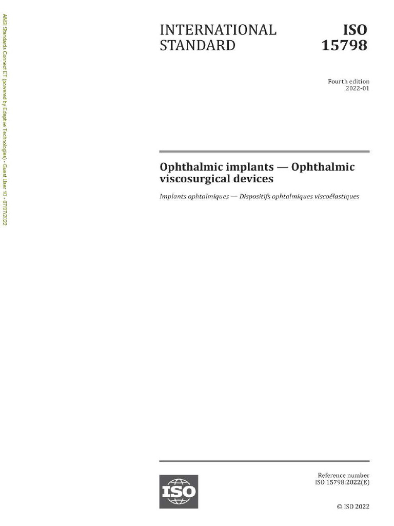 Iso 15798 2022 | PDF | Viscosity | Medical Device