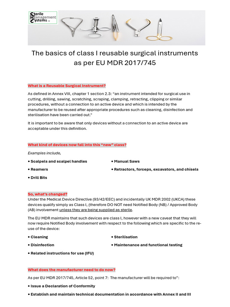 Class Ir under EUMDR | Download Free PDF | Quality Management System