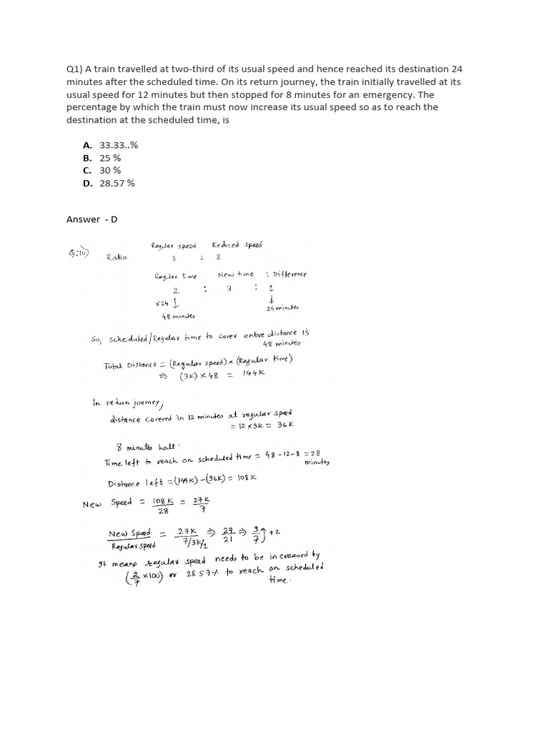Train and Speed Calculation Problems | PDF