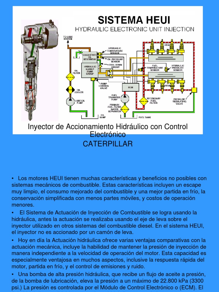 Funcionamiento del Sistema HEUI Diesel | PDF | Bomba | Engranaje