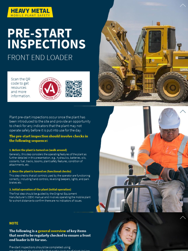 FINAL - Mobile Plant Prestarts - Front End Loader | PDF | Leak | Tire