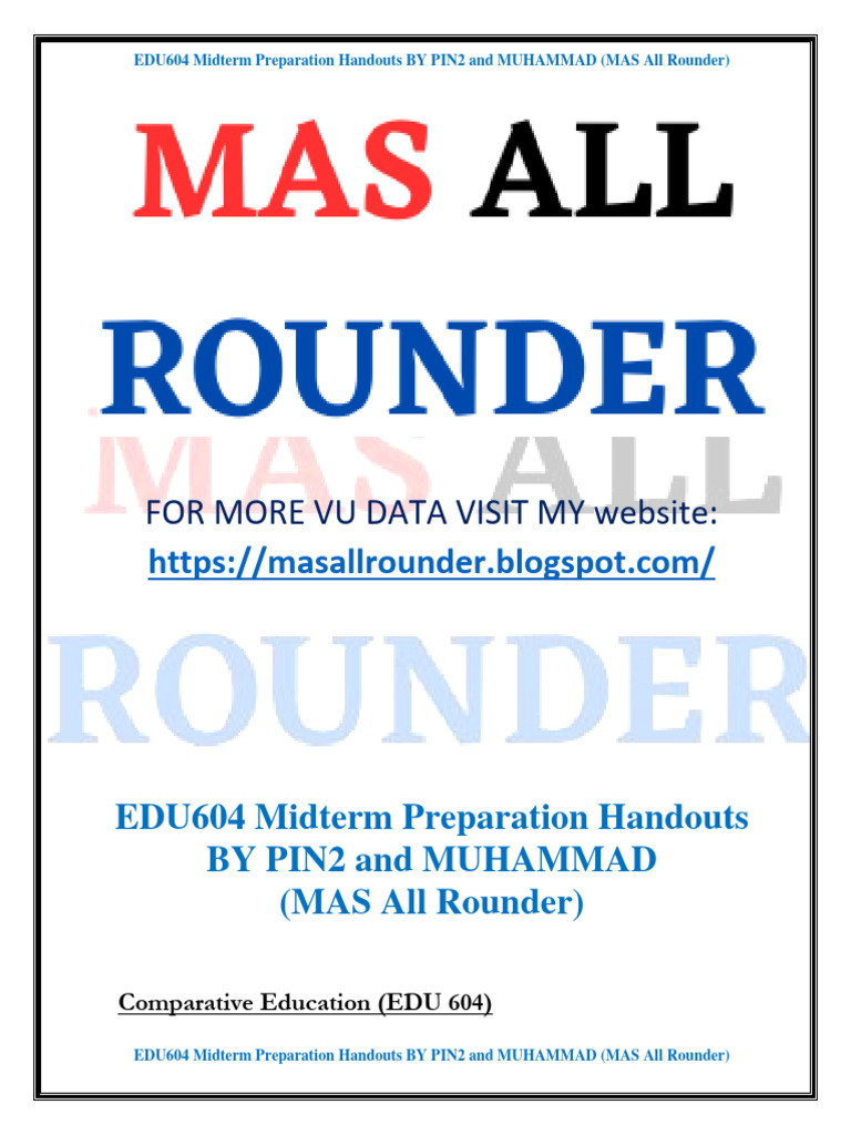 EDU604 Midterm Prep Handouts | PDF | Causality | Quantitative Research