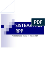 8. Permendiknas No. 41 Tahun 2007 Sistematika RPP