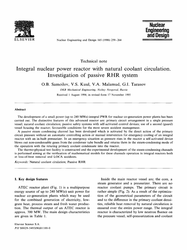 1996 - Nuclear Engineering and Design - 165 | PDF | Coolant | Nuclear ...