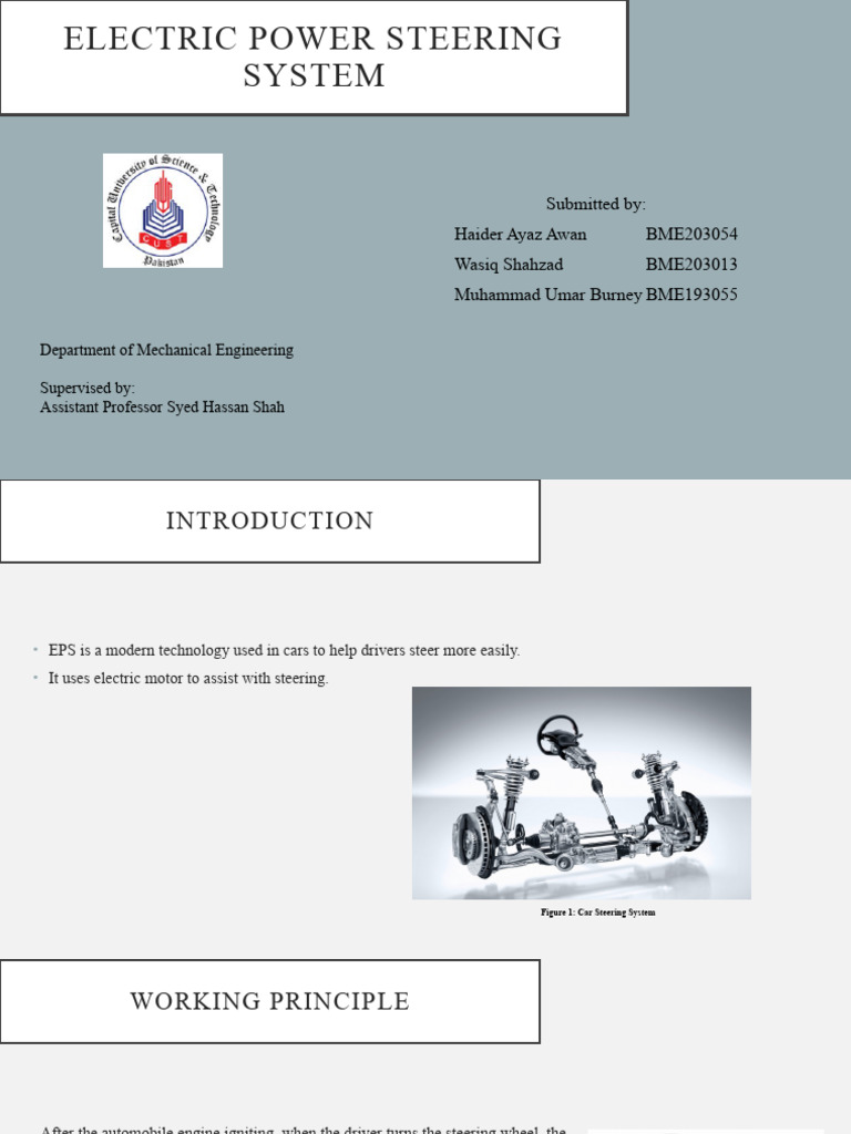 Electric Power Steering Overview | PDF | Electric Motor | Steering