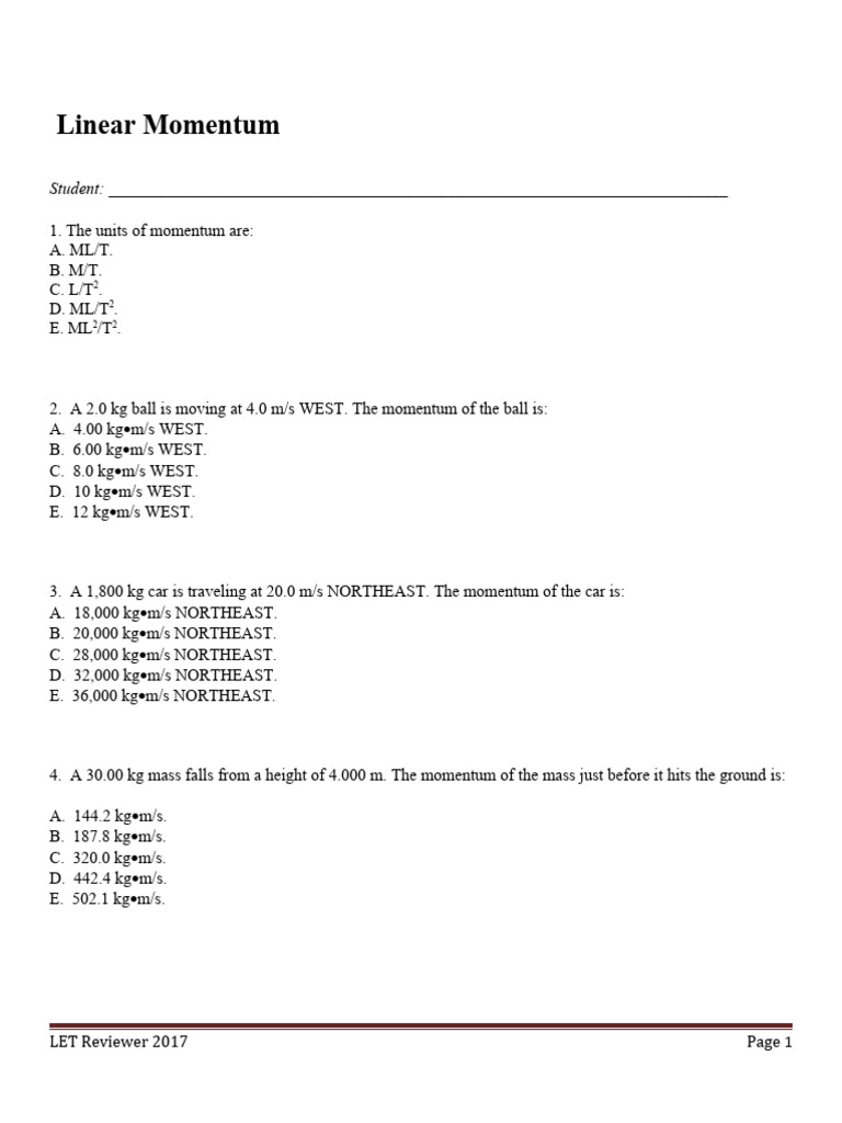 Physics Part 2 Pdf Collision Momentum