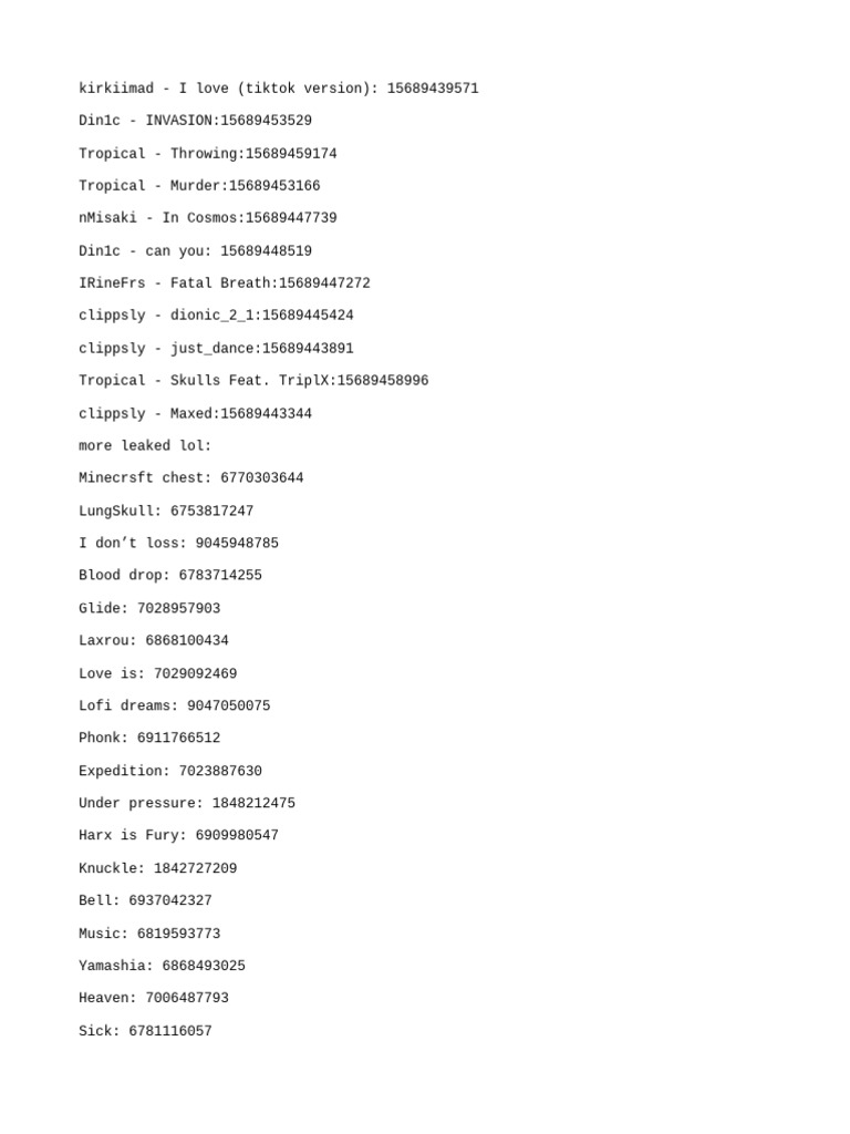 8900 ids sound effects music random everthing in one single txt file