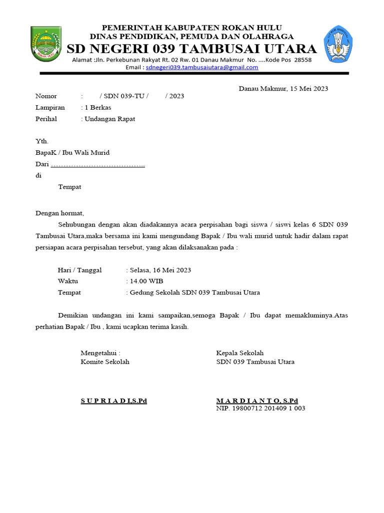 Undangan Rapat | PDF