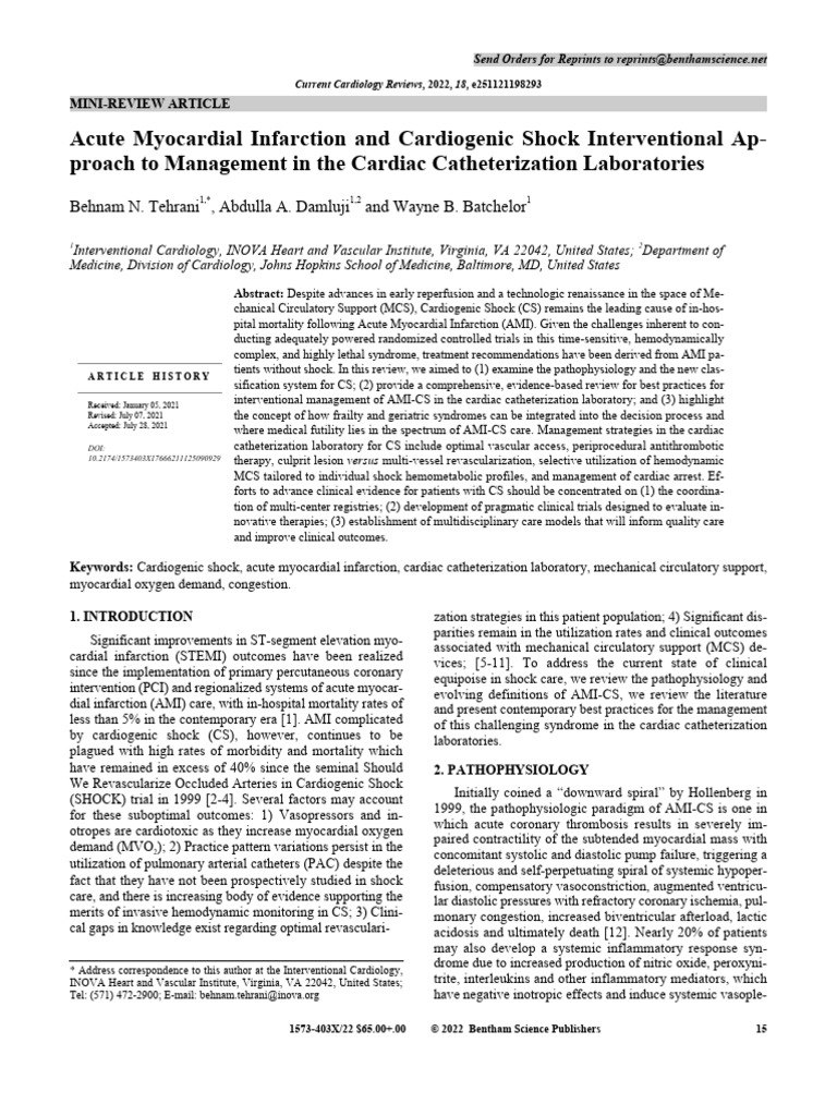 Behnam - 2021 - Acute Myocardial Infarction and Cardiogenic Shoc | PDF ...