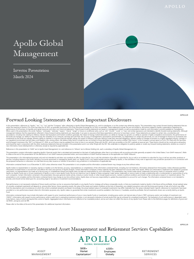 Apollo Investor Presentation March 2024 Download Free Pdf