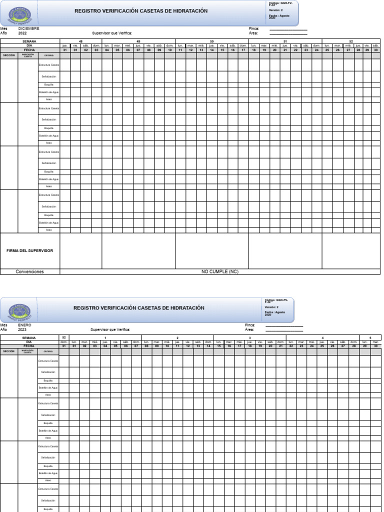 Registro Verificaci n Casetas De Hidrataci n 2022 PDF