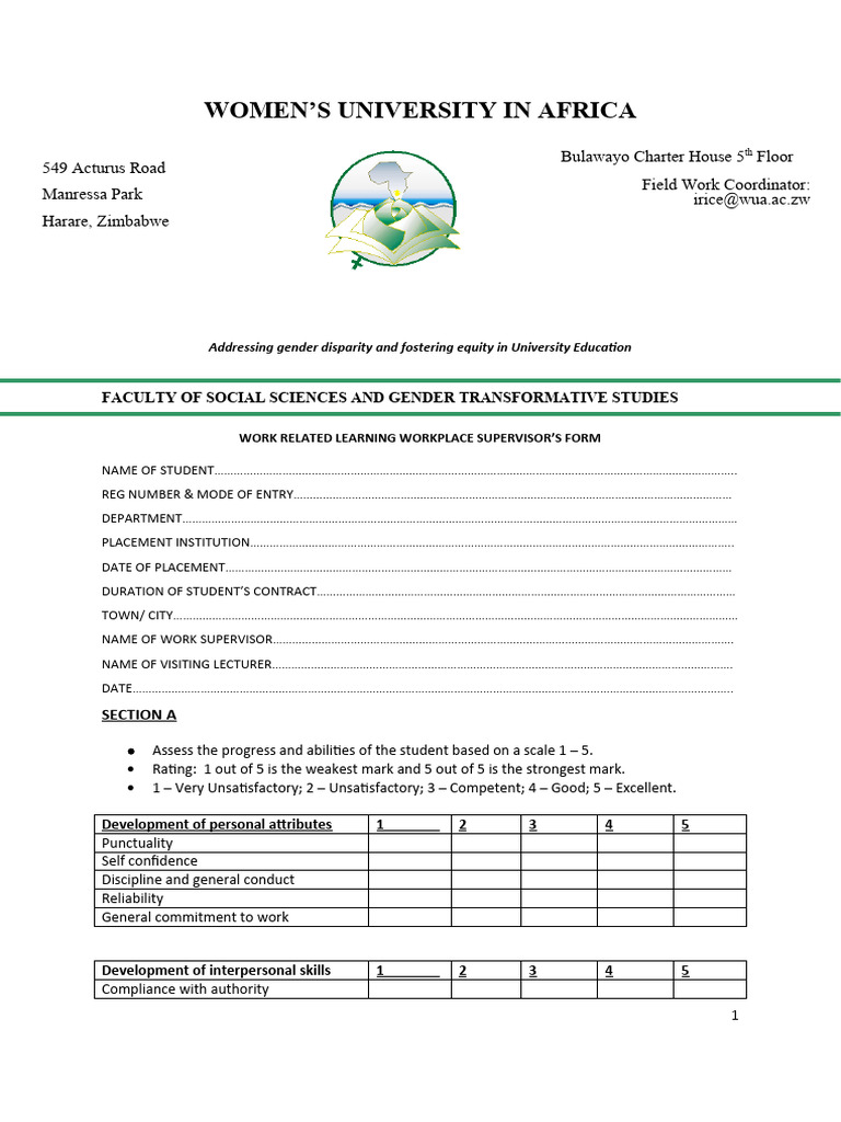 Work Supervisor Assessment Form | PDF | Social Psychology | Psychology