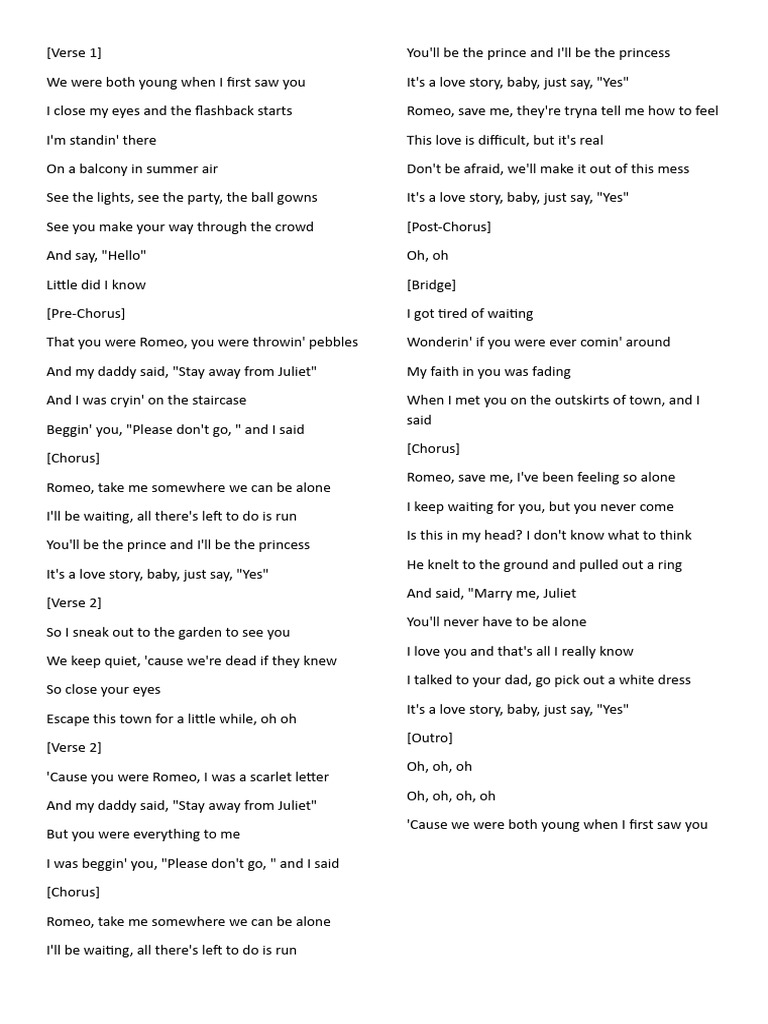 Love story download free pdf song structure