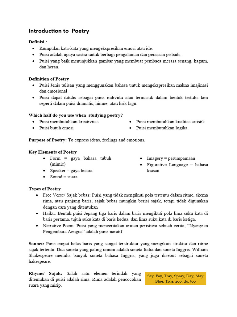 Introduction To Poetry | PDF
