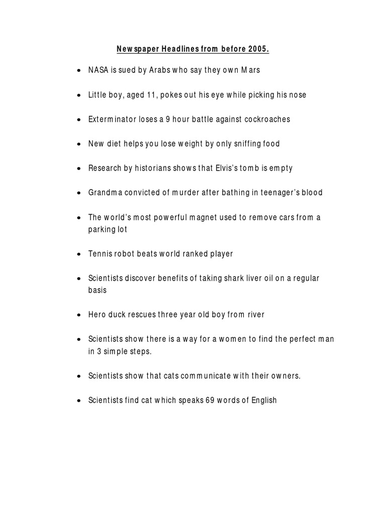 2b.handout Newspaper Headlines PDF