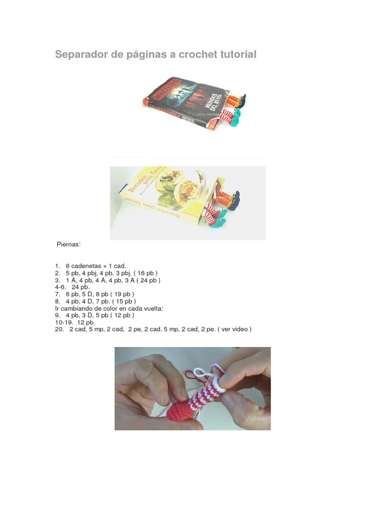 Tutorial de separadores de libros a crochet | PDF