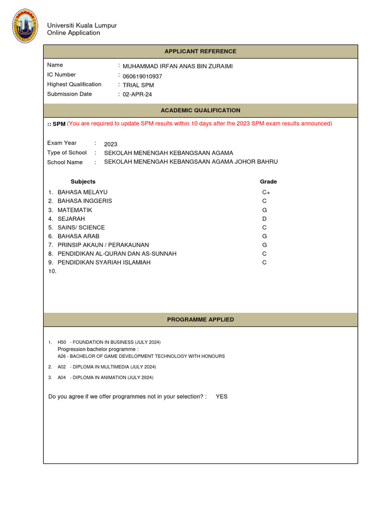 Preview Application 2 | PDF | Malaysia