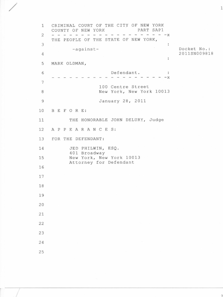 Court Transcript: Mark Oldman Court Appearance For Carrying An Empty ...