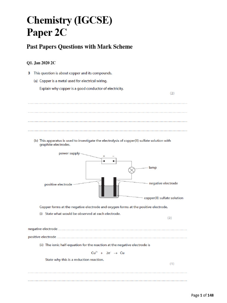 Chemistry Paper 2C | PDF