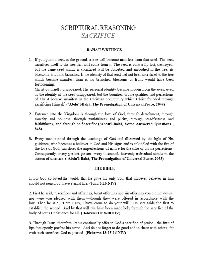 Scriptural Reasoning - June 2024 | PDF | Sacrifice | Abrahamic Religions