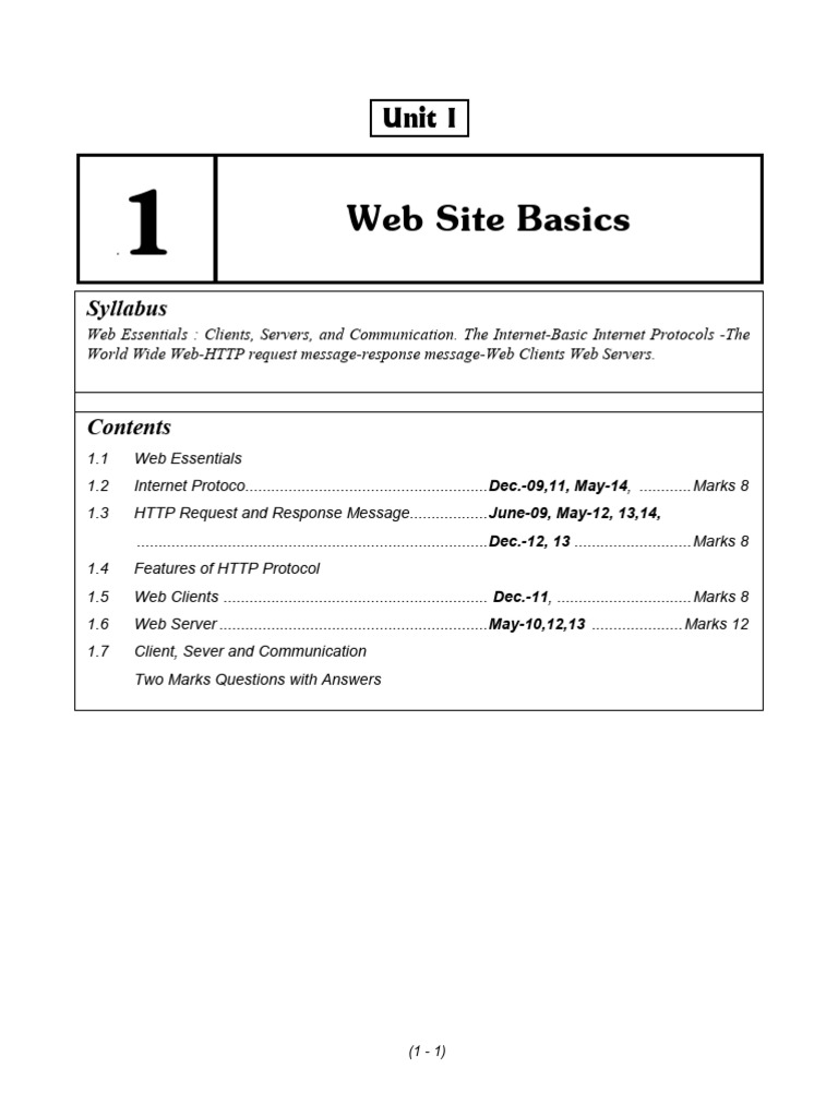 Unit 1 & 2 Web Design - MGT | PDF | World Wide Web | Internet & Web
