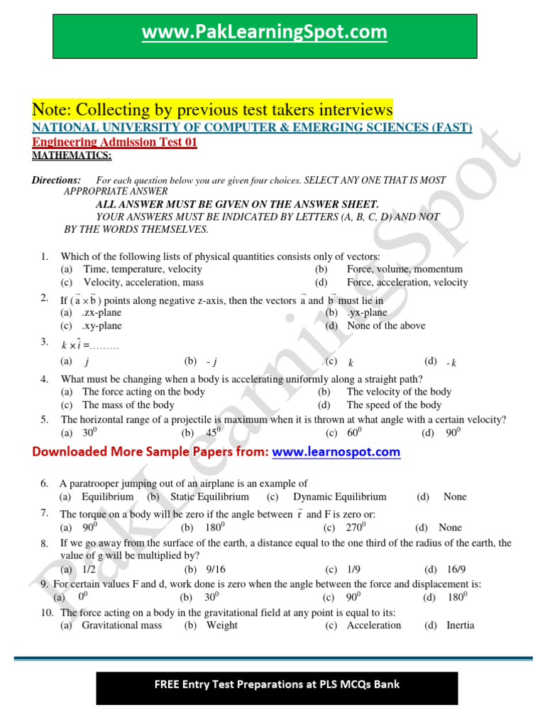 Download Fast Past Paper 6 _ Past Examination Papers Download PDF – FEYGZT
