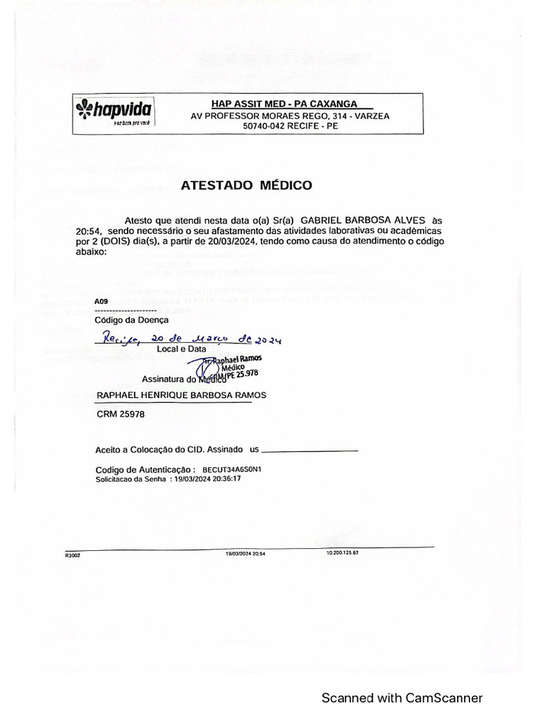 Atestado Diarreia | PDF
