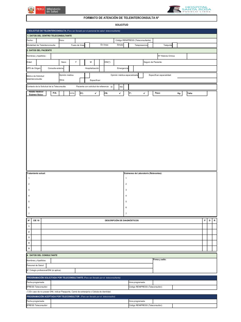 Formato de Teleinterconsulta Médica | PDF | Documento de identidad ...