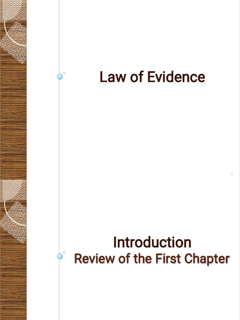 Law of Evidence | PDF | Evidence (Law) | Burden Of Proof (Law)