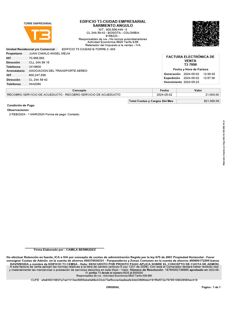 600 04194 T3 7898 EDIFICIO T3CIUDAD