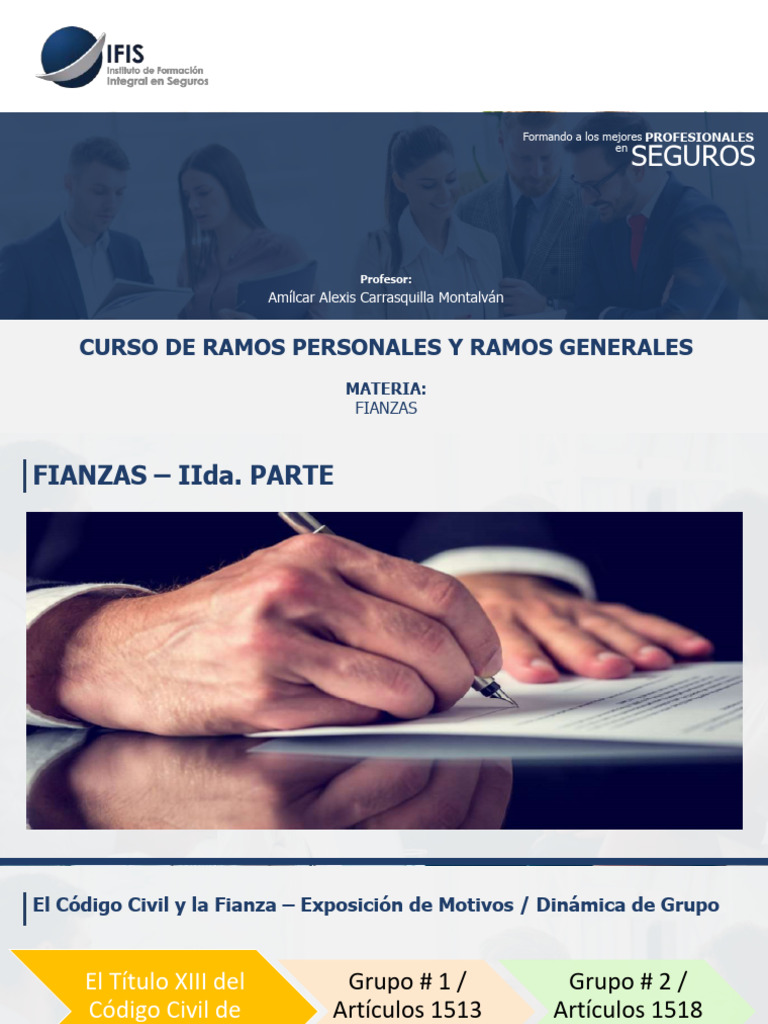 Curso Avanzado de Fianzas en Panamá | PDF | Pagos