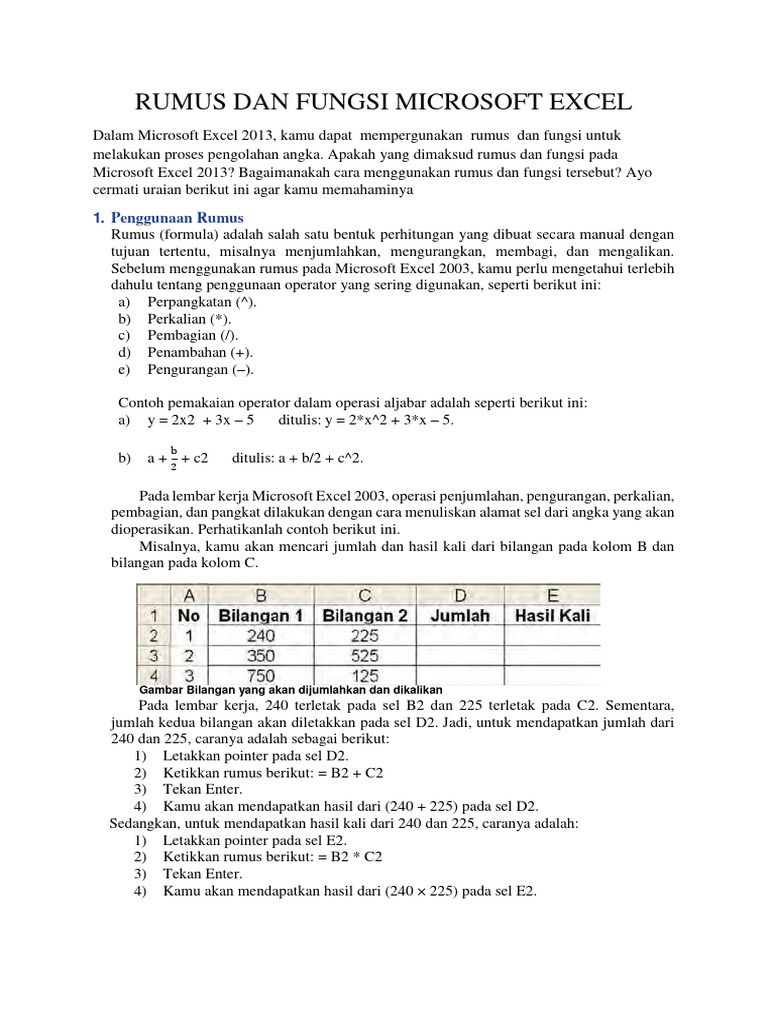 Rumus Dan Fungsi Microsoft Excel Pdf