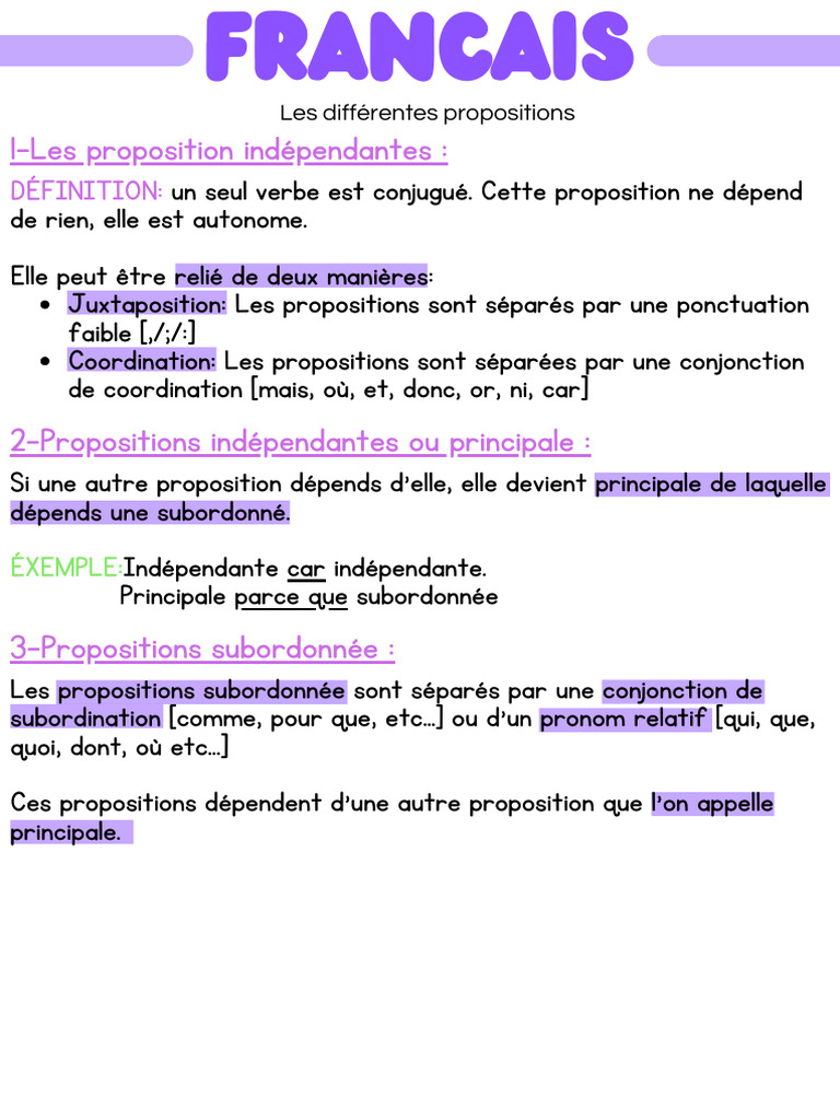 Propositions et classes grammaticales | PDF | Clause | Nom (grammaire)