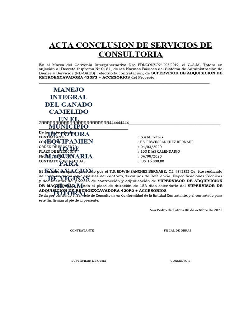 ACTA CONCLUSION | PDF