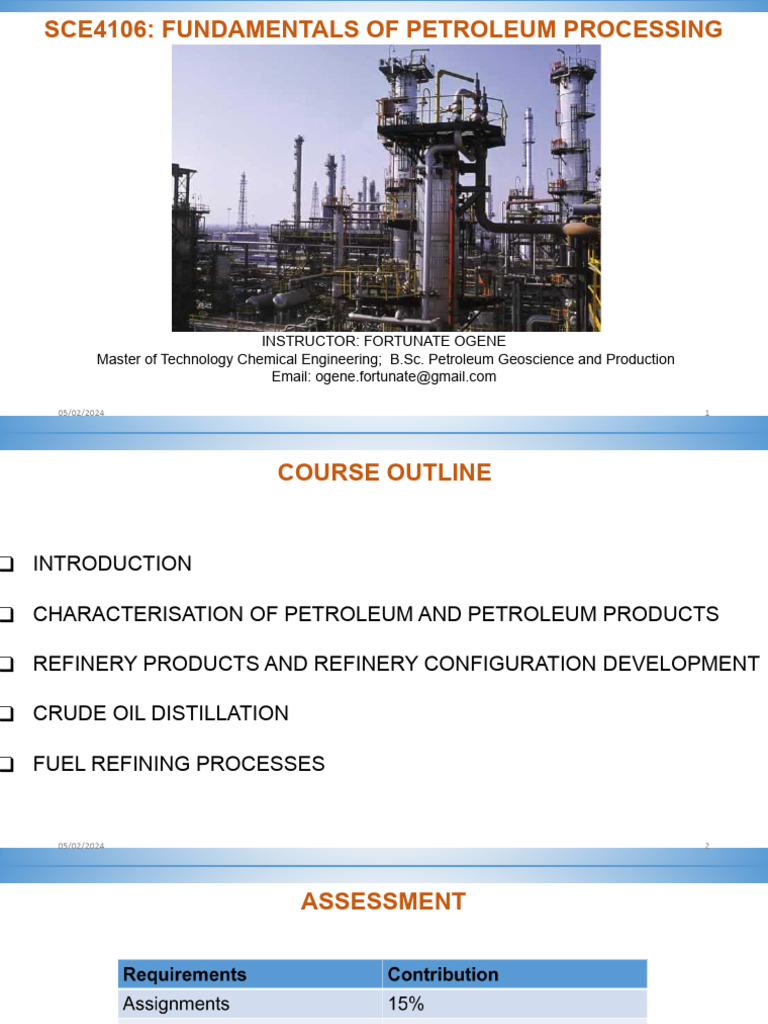 Petroleum Processing Lecture1 | Download Free PDF | Oil Refinery | Alkane