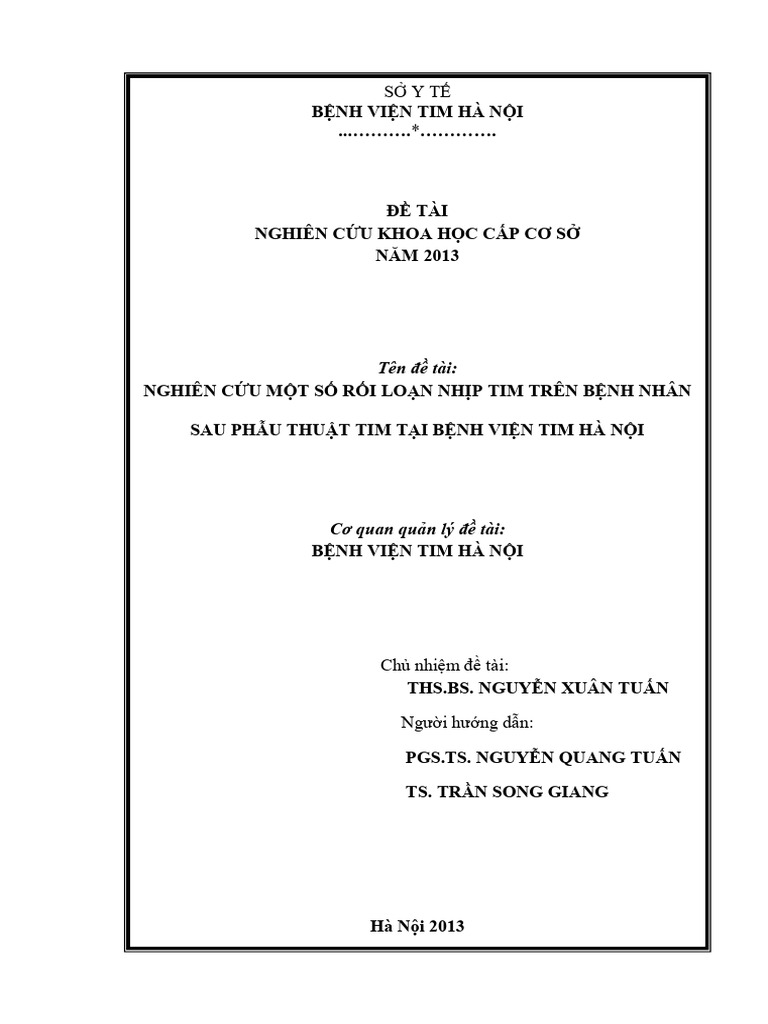 NC Mot So Roi Loan Nhip Tim Ths Xuan Tuan TMCT PDF — free download