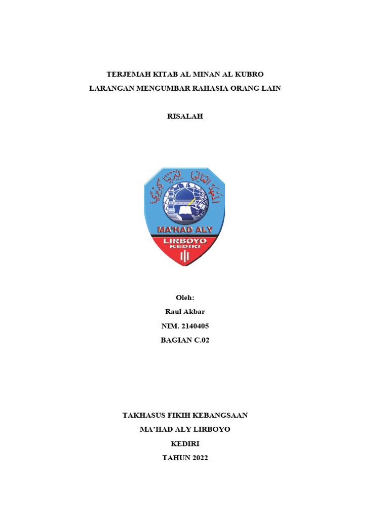 Terjemah Kitab Al Minan Al Kubro | PDF