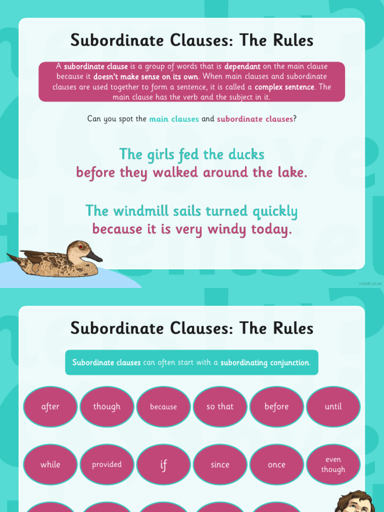 English Thursday Powerpoint - 2 | PDF | Clause | Sentence (Linguistics)