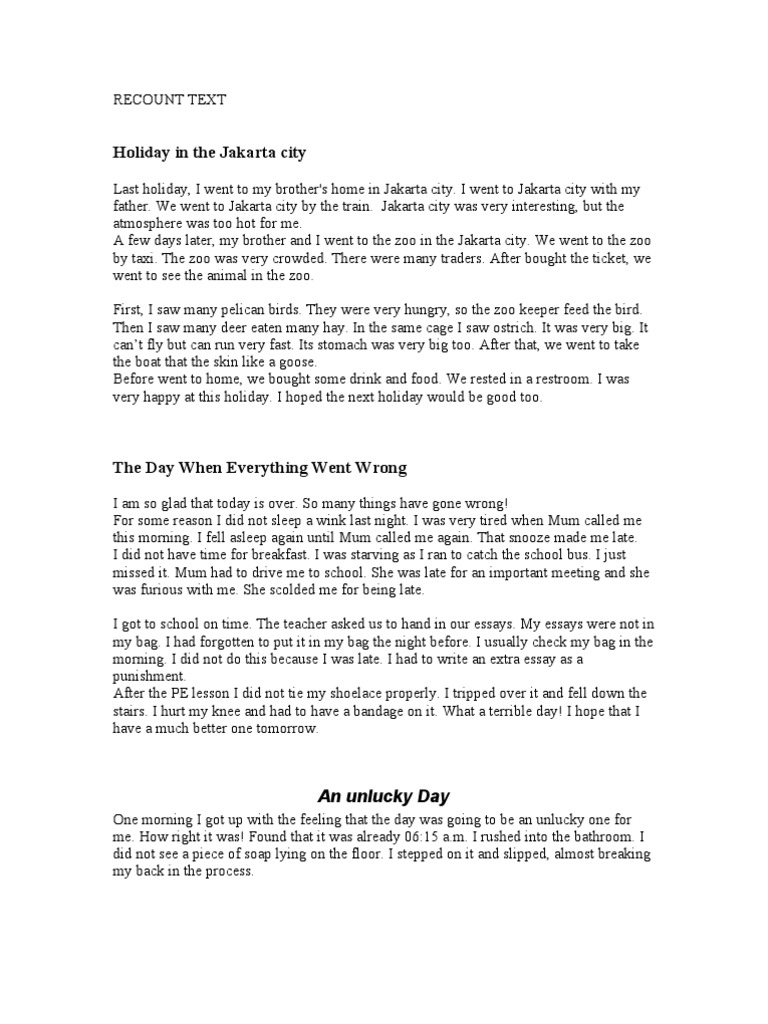 Recount Text | PDF | Bali | Nature