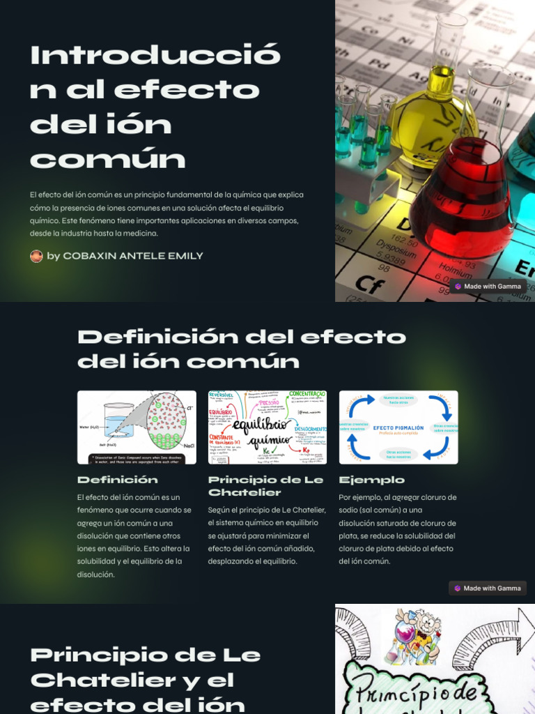 Introduccion Al Efecto Del Ion Comun PDF Equilibrio químico