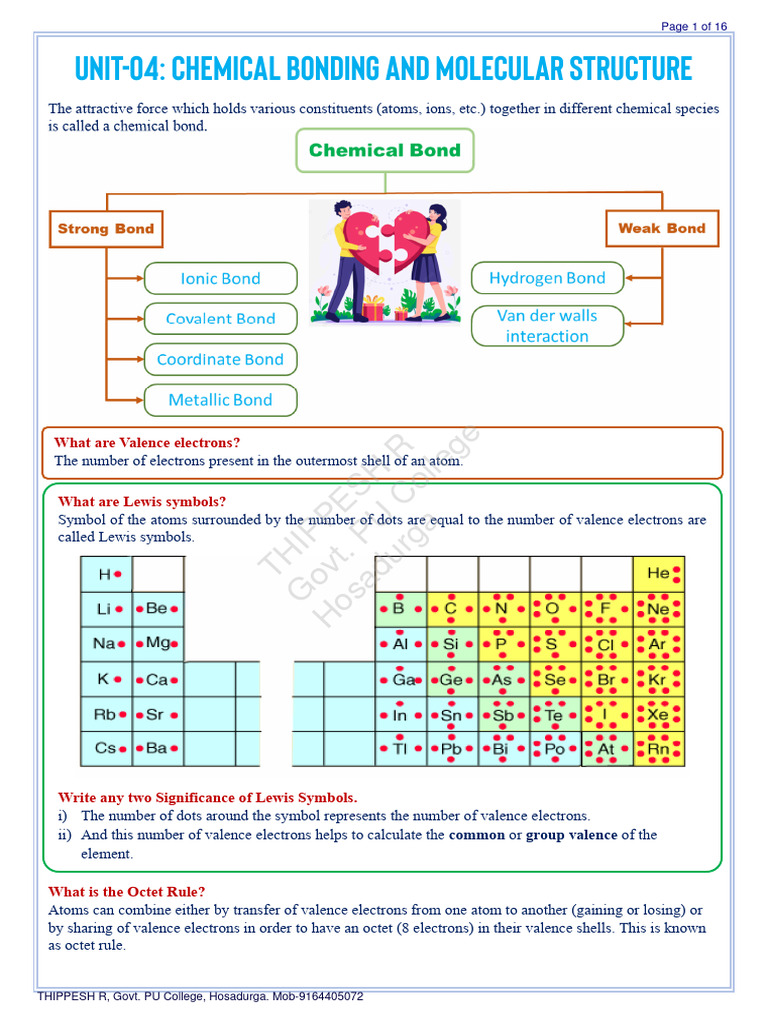 Chemical Bonding and Molecular Structure | PDF | Molecular Orbital ...