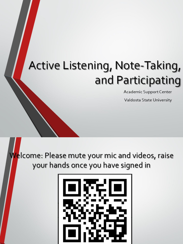 Active Listening Note Taking and Participating | PDF | Nonverbal ...