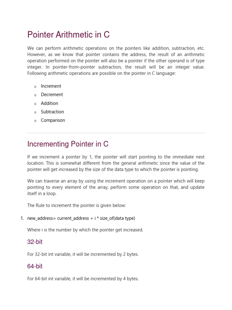 Pointer-Arithmetic-in-C | Download Free PDF | Pointer (Computer ...