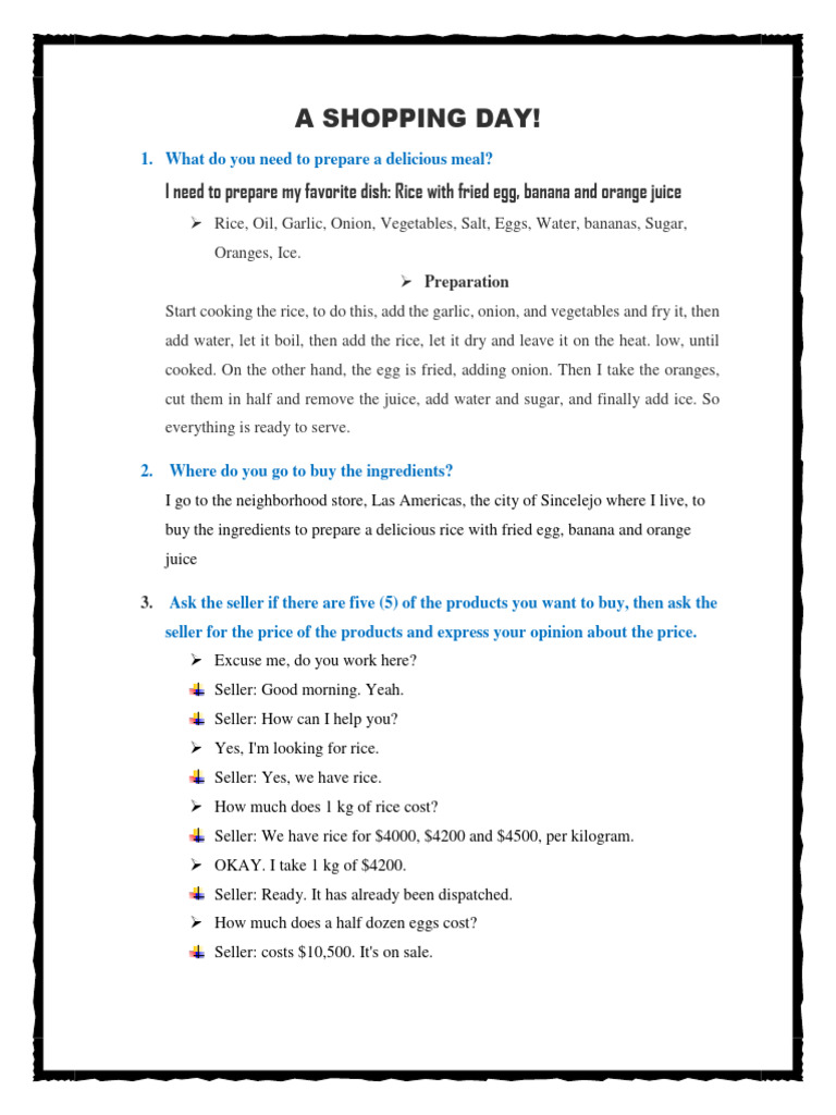 Foro Lets Go Shopping Aa1 Ev02 Pdf Foods Cuisine