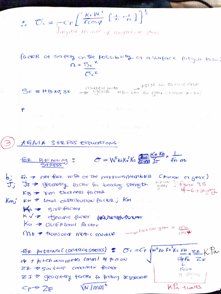 Handwritten Gear Notes | PDF